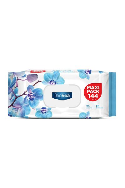 Deep Fresh Maxi Pack Wet Wipes Orchid 144 Sheets