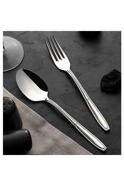 Nehir Buket Plain Shiny Knifeless Cutlery Set 60 Pieces 18/10