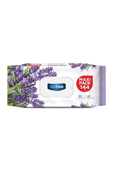 Deep Fresh Maxi Pack Wet Wipes Lavender 144 Sheets