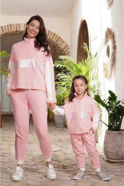 Cossy By Aqua Aqua 22457 Girl's Long Sleeve Pajama Set - pink