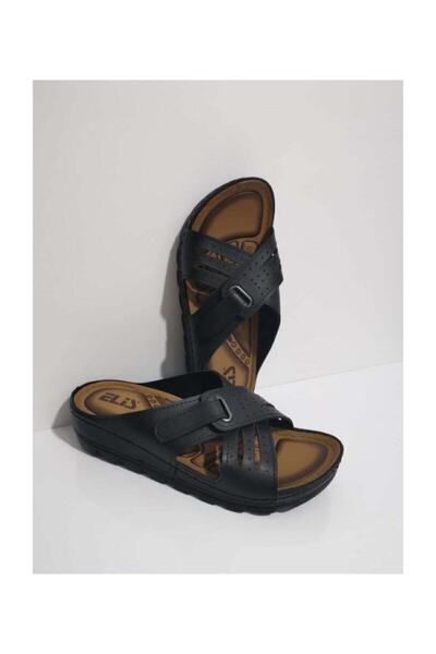 ELİS Παντόφλες Ορθοπεδικές Wedge Heel 502 Μαύρες