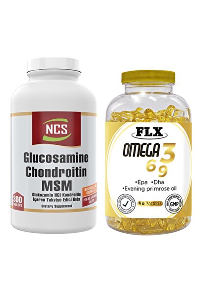 NCS Glucosamine Chondroitin Msm Boswellia Glucosamine 300 Tablets & Flx Omega...