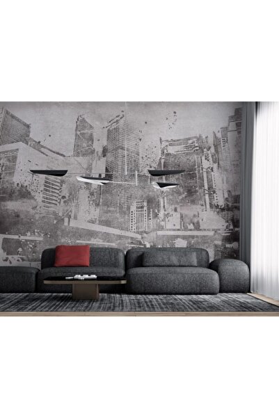Duvar Kağıdı Marketi 3d Eskitme Desenli Şehir Manzara Resimli Duvar Kağıdı