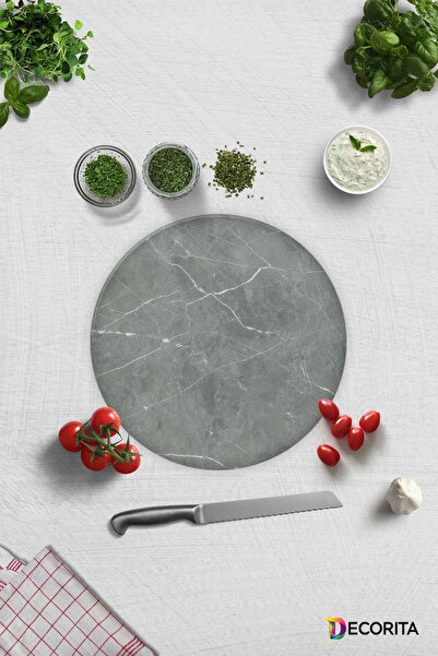 Decorita لوح تقطيع الزجاج - لوح تقطيع الزجاج |   مظهر الرخام الرمادي |   قطر ...