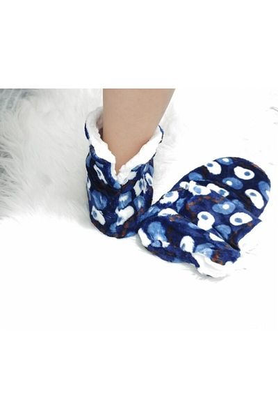 KorseShop Iarnă Bleumarin Mătăsos Femei Gros Pluș Papuci Cizme Cizme Pantofi de acasă Cizme Talpă moale