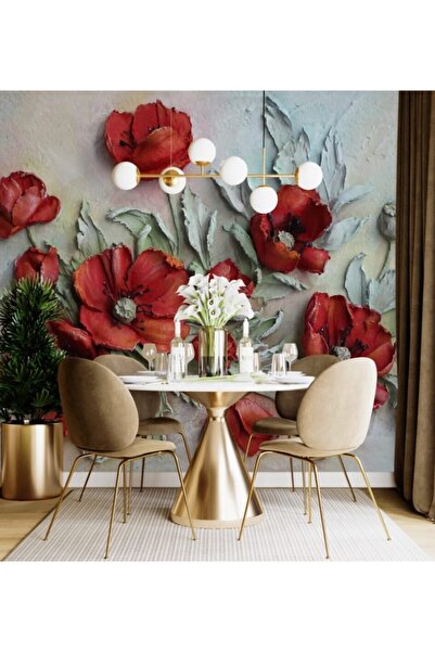 Duvar Kağıdı Marketi Büyük Gül Desenli 3d Duvar Kağıdı