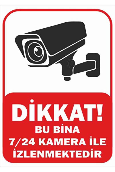 Trafikveuyarılevhaları(bu Bina7/24 Kamera Ileizlenmektedir.)a4 Boy 3mm Yağmura Dayanıklı Forekslevha