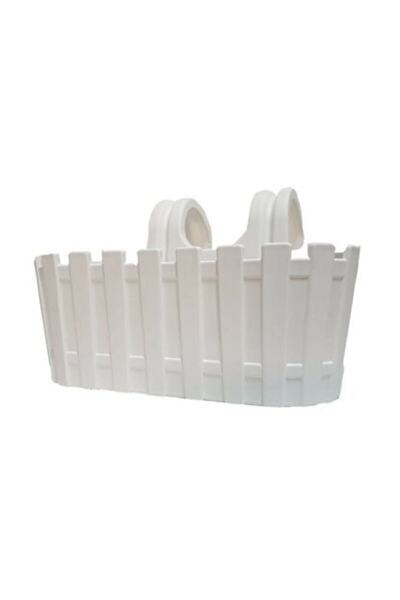 Poliwork 1 Adet Akasya Balkon Saksı Kolay Askı Beyaz 30 Cm 3 Lt Denge Aparatlı