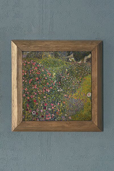 Oscar Stone Decor Masif Çerçeveli Doğaltaş Tablo Pano 28x28 Cm Gustav Klimt T...