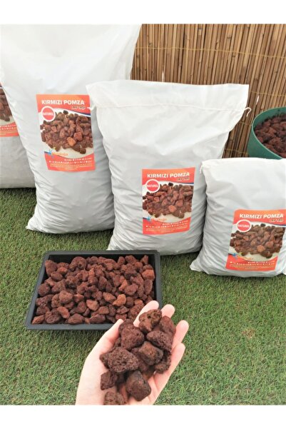 Ekodoğa Dekoratif Pomza Taşı 5 Kg 1-2 Cm Bahçe Dekor Taşı Kırmızı Pomza Tarım Pomzası Lav Taşı Cüruf Ponza
