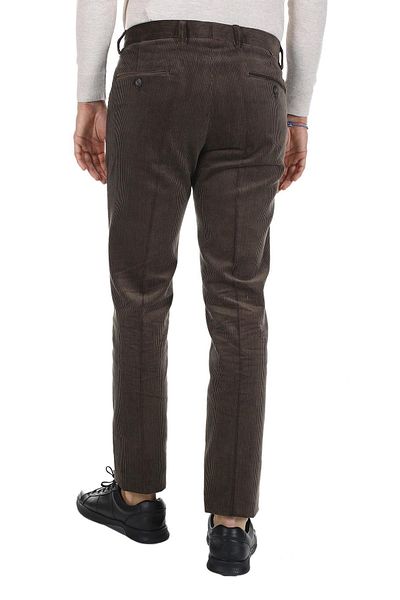 PANT POSİTİVE Ανδρικό βελούδινο παντελόνι Navy Blue Classic Cut