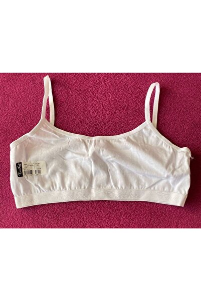 Tutku Σουτιέν γυμναστικής για κορίτσια Elastan Λευκό χωρίς επένδυση Krky844