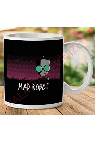ART HEDİYE Mad Robot Gir Invader - كوب مطبوع على الجانبين