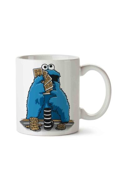 ART HEDİYE كوب بوكر كوكي مونستر من Sesame Street مطبوع على الجانبين