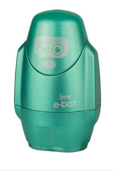 Serve مبراة أقلام الرصاص الممحاة المعدنية من E-bot باللون الأخضر المعدني