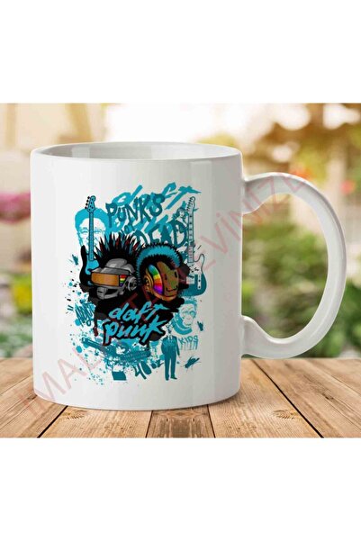 ART HEDİYE كوب Daft Punk Punks Not Dead Graffiti مطبوع على الجانبين