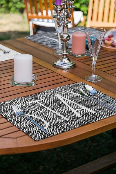 Realhomes Ασπρόμαυρο Σετ 6 τεμαχίων Stay With Themed American Service Set