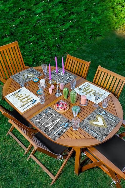 Realhomes Ασπρόμαυρο Σετ 6 τεμαχίων Stay With Themed American Service Set