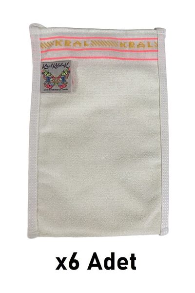 Kelebek Kese Butterfly White King Pouch Super Thick Very Hard Bath Bath Pouch 6 Pieces