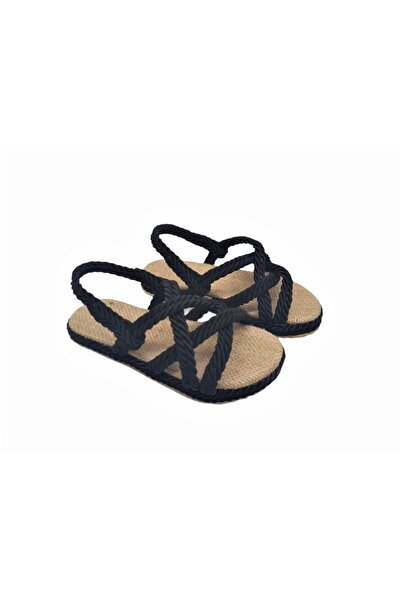 Sanbe 503 T 4803 31-36 Kız Çocuk Halat Sandalet Siyah