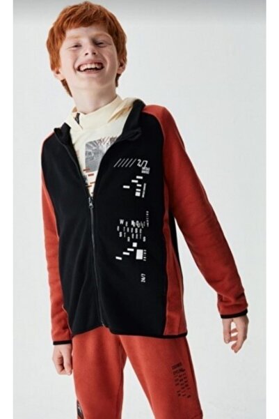 nk kids 41314 سترة صوفية للأولاد باللون الأسود العنابي