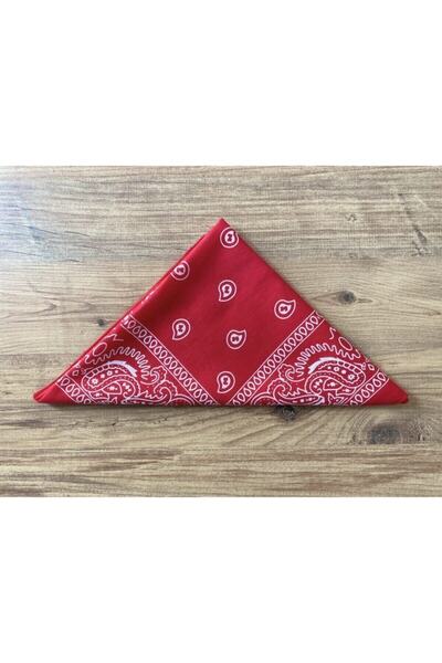 Shopiolog Unisex 100% βαμβακερό κόκκινο έθνικ μοτίβο μπαντάνα