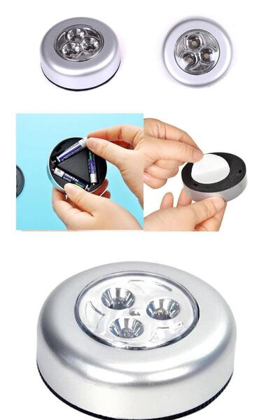 QNİAY Stick N Click 3 Ledli Dokunmatik Lamba Kablosuz Spot Dokunmatik Lamba (...