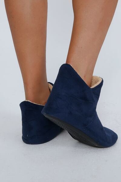 Rebada Χειμερινές Γυναικείες - Παιδικές μπότες για το σπίτι, Navy Blue Slippers Αντιολισθητική σόλα