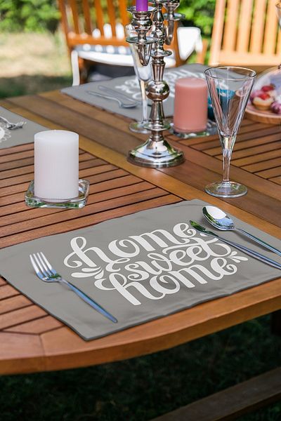 Realhomes Σετ 6 τεμαχίων Grey Floor Home Sweet Home με θέμα την αμερικανική υπηρεσία