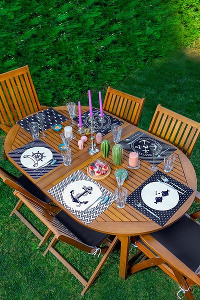 Realhomes Σετ 6 τεμαχίων Navy Blue Sailor Design American Service
