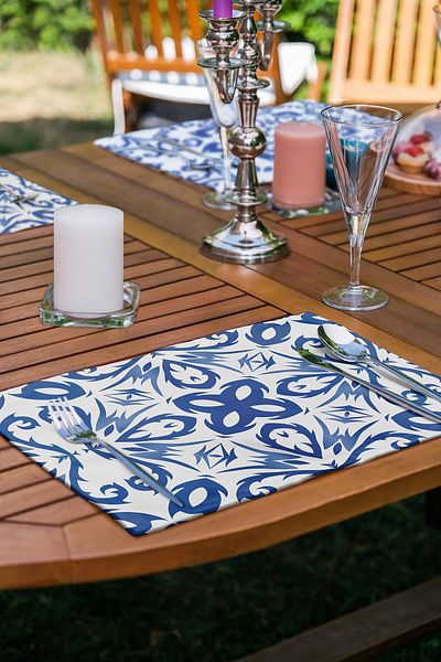 Realhomes Set de 6 bucăți cu mandala albastră, cu design special