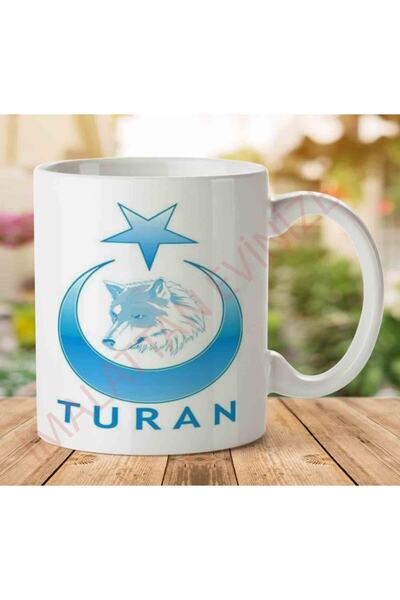 ART HEDİYE كوب Turan باللون الأزرق مطبوع على الجانبين
