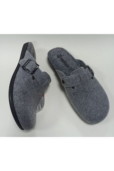 GEZER Soft Sole Adjustable Buckle Felt Men's Home and Guest Slippers