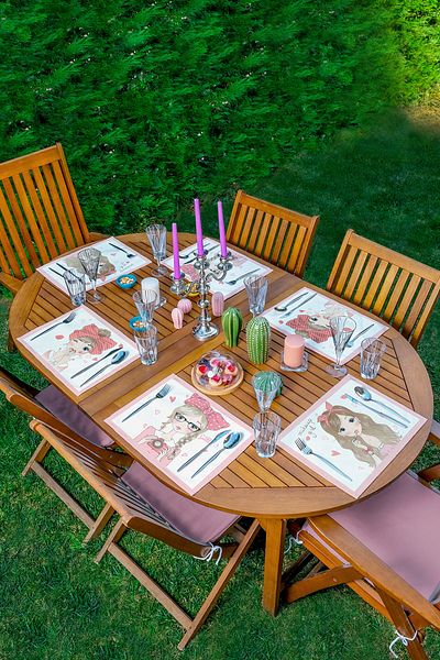 Realhomes Set de servicii americane cu design special pentru fete de machiaj din 6 piese