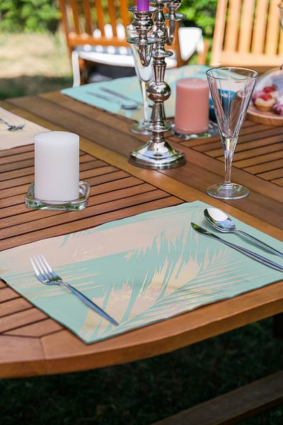 Realhomes Set de serviciu american cu design special, colorat, 6 piese, cu detalii aurii