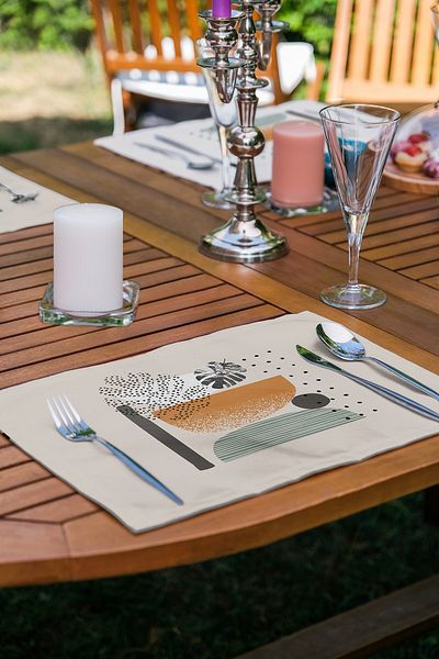Realhomes Σετ 6 τεμαχίων Cream Floor Onedraw Special Designed American Service Set