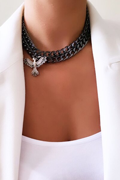 Clare's Store Ankakuş Figürlü Çift Sıralı Choker