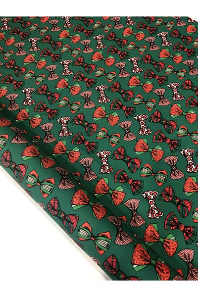 SUZANİ Bow Patterned Digital Printed Fabric Kms-1383