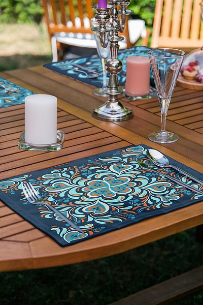 Realhomes Set de 6 piese cu tonuri de albastru Mandala