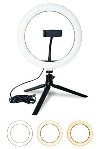 Buffer 10inç 26cm Youtube Instagram Tiktok Selfie Stüdyo Video Fotoğraf Ring Light Tripod Led Halka Işık