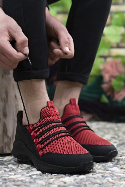 Riccon Siyah Kırmzı Erkek Sneaker 0012180