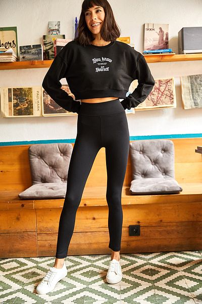 Olalook Women's Black High Waist Recovery Steel Leggings TYT-19000064