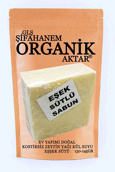 GLŞ ŞİFAHANEM ORGANİK AKTAR صابون حليب الحمار 2 قطعة