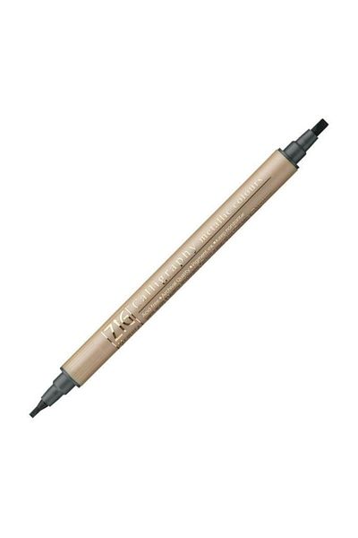 Zig Double Ended Gilded Calligraphy Pen 2 Mm 3.5 Mm 127 Metallic Black