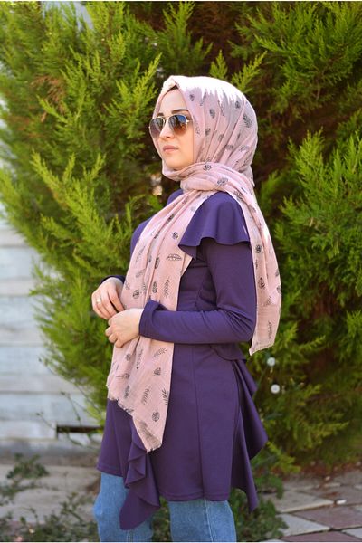 Veille Feather Pattern Powder Shawl