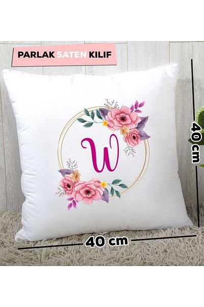 Hedizu Pernă florală cu litera W