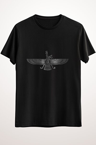 GreenMint Erkek Siyah Farohar Faravahar Fravashi Classic T-shirt