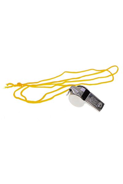 admay Referee and Earthquake Whistle with Metal Rope Single Iron Whistle