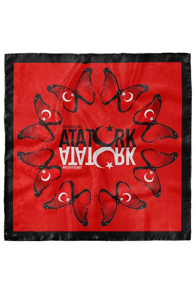 Modabutik Bandană roșie tematică Ataturk Producție specială Dg7576-22