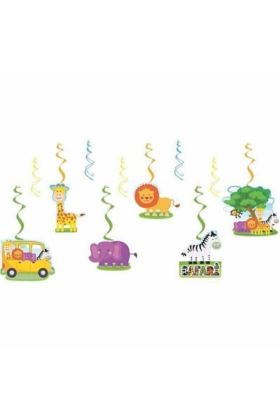 Deniz Party Store Safari Themed 6-Piece Pendant Lamp Ceiling Ornament